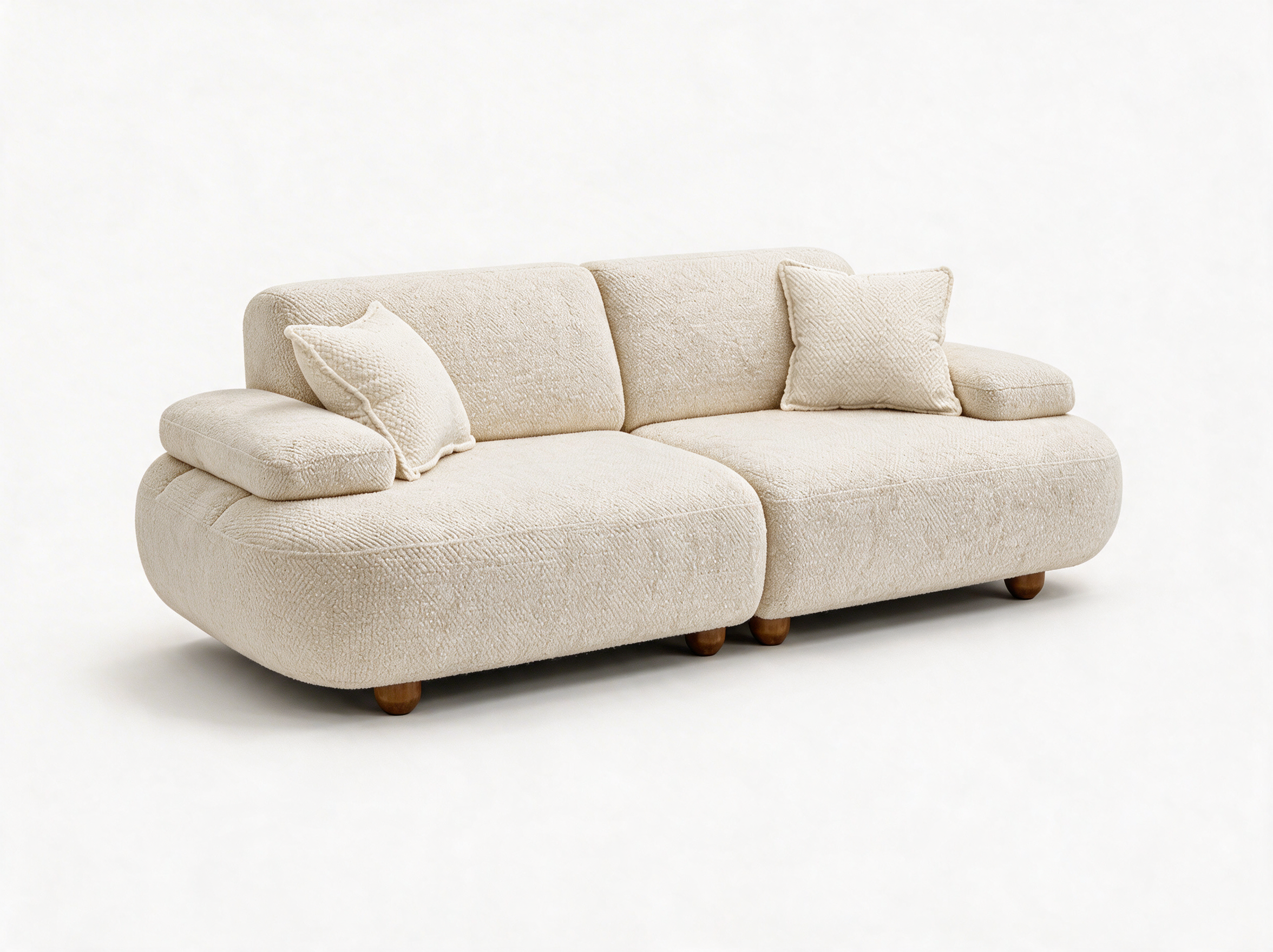 Canapea Bouclé 3 locuri, culoare White