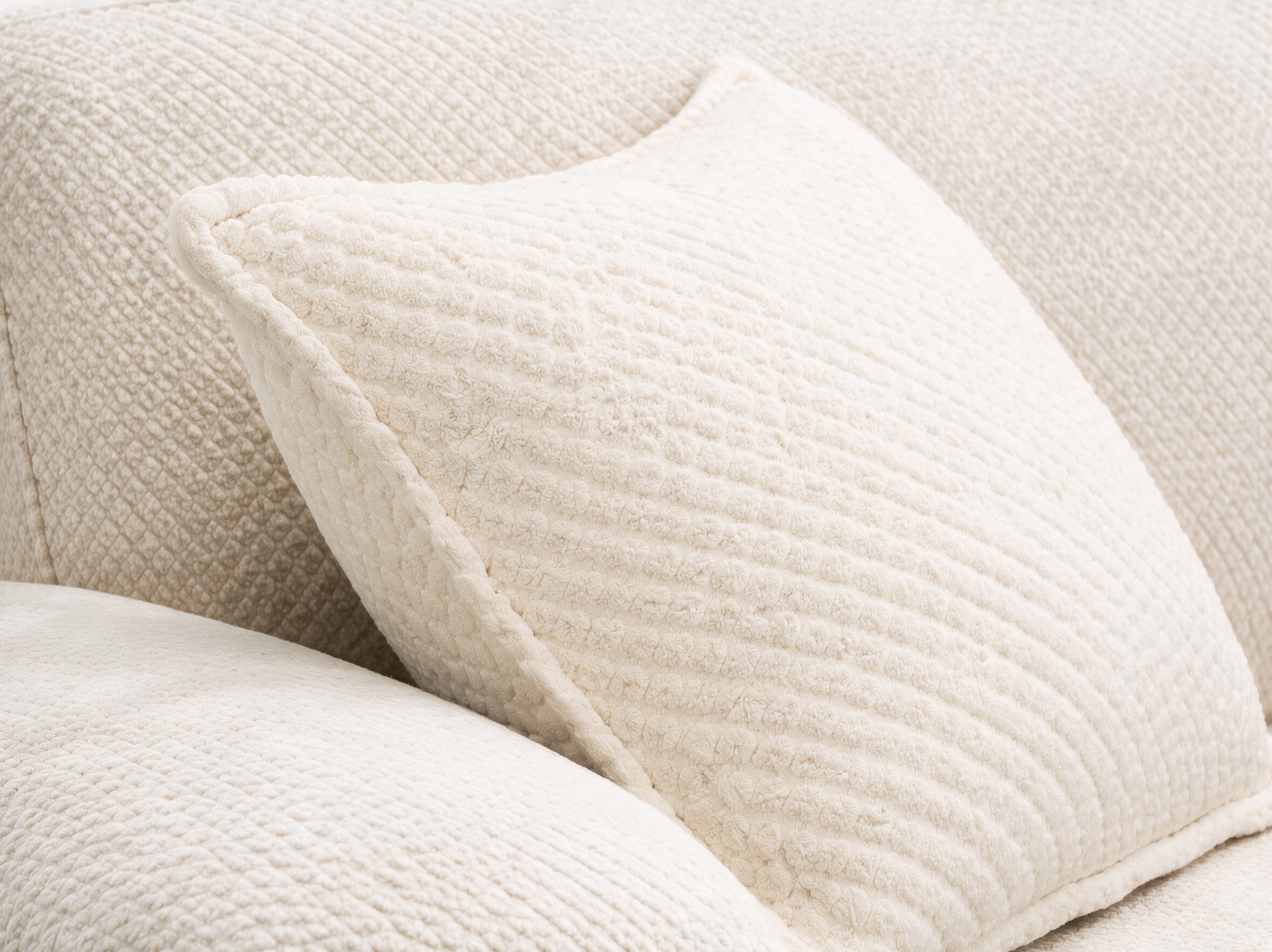 Canapea Bouclé White, detaliu textură